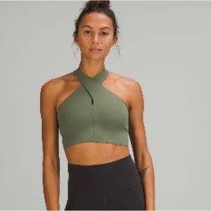 Nulu Lululemon wrap bra green twill size 14 EUC worn one time